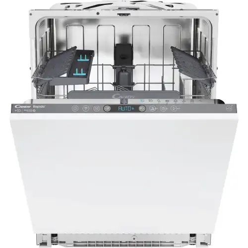 Masina de spalat vase incorporabila Candy Rapido CI 4C6F0PA, 14 seturi, 8 programe, Clasa C, WiFi, Wash & Dry 35', Motor Speed-Drive Inverter , Automatic Open Door, MaxiTub, Power Wash, Aquastop, 60 cm (Alb)