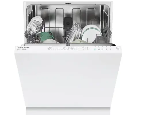​Masina de spalat vase incorporabila Candy RapidÓ CIP 3E7L0W, 13 seturi, 5 programe, Wi-Fi + BLE, Motor Speed-Drive Inverter, Clasa E (Alb)​
