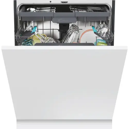 Masina de spalat vase incorporabila Candy Rapido CS 6B0S3PSA, 16 seturi, 10 programe, Clasa B, WiFi+Ble, Wash & Dry 35', Motor Speed-Drive Inverter, Automatic Open Door, Floor light, 60 cm (Alb)