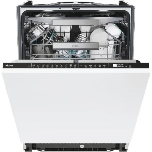 Masina de spalat vase incorporabila Haier XI 6B0M3PDB, 16 seturi, 10 programe, Motor Inverter, WiFi, Deschidere automata usa, Senzor incarcare, Senzor grad murdarie, Clasa B, 60 cm (Alb)
