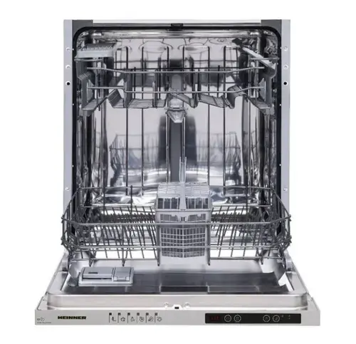 Masina de spalat vase incorporabila Heinner HDW-BI6613IE++, 13 seturi, 6 programe, Display LED, Aquasop, Clasa E, 60 cm (Alb)