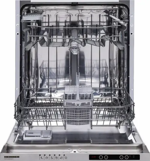Masina de spalat vase incorporabila Heinner HDW-BI6614IE++, 14 Seturi, 6 Programe, Aquastop, Clasa E, 60 cm (Alb)