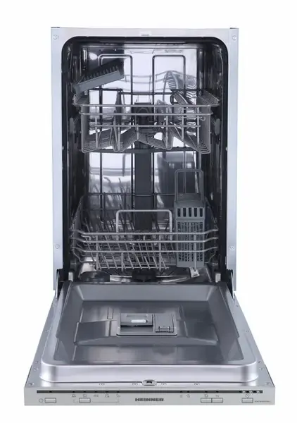 Masina de spalat vase incorporabila Heinner HDW-BIM45510E++, Slim, 10 seturi, 5 programe, Clasa E, AquaStop, 45 cm