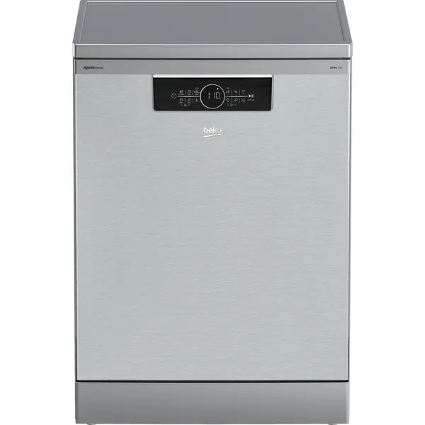 Masina de spalat vase independenta Beko BDFN36541XWP, 15 seturi, 11 programe, Display LED, Clasa C, Dozator de detergent glisant, Child Lock, Pearl Inox