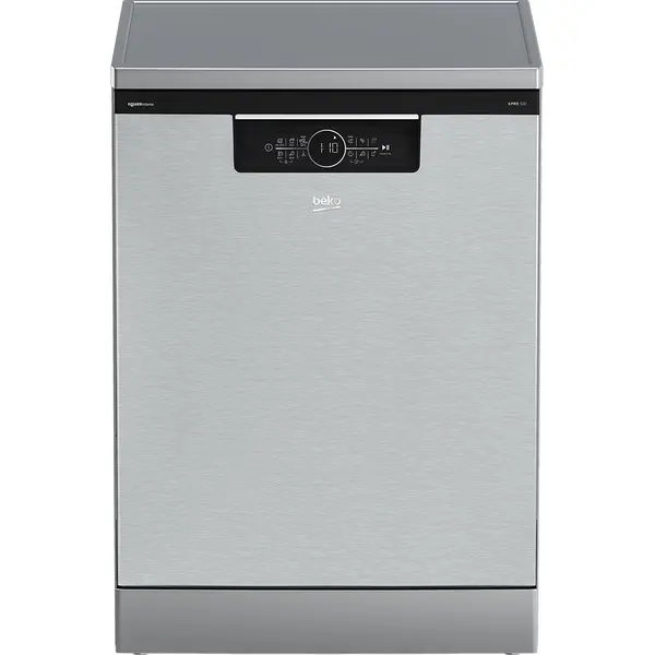Masina de spalat vase independenta Beko BDFN36560XWP, 15 seturi, 11 programe, Clasa A, HomeWhiz, Flexi 3rd Rack, Child Lock, Pearl Inox