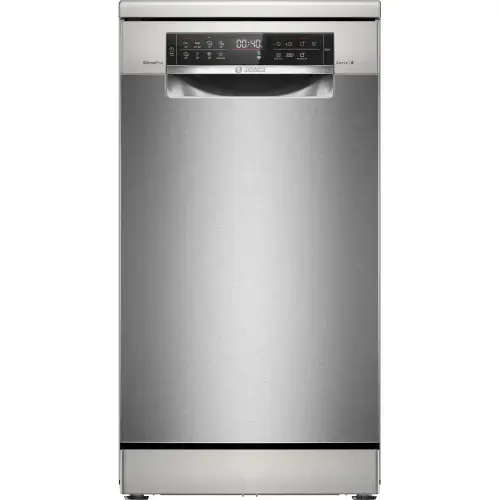 Masina de spalat vase independenta Bosch SPS6EMI21E, 10 seturi, 8 programe, EfficientDry, Touch control, EcoSilence Drive, DosageAssist, EmotionLight, Home Connect, Clasa B, 45 cm, Inox