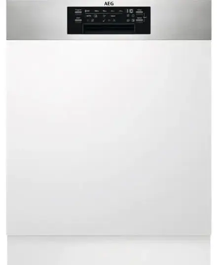 Masina de spalat vase semi-incorporabila AEG FEE84706PM, 15 seturi, 9 programe, Clasa C, AirDry, SprayZone, Afisaj digital, Motor Inverter, SatelliteClean, 60 cm (Alb)