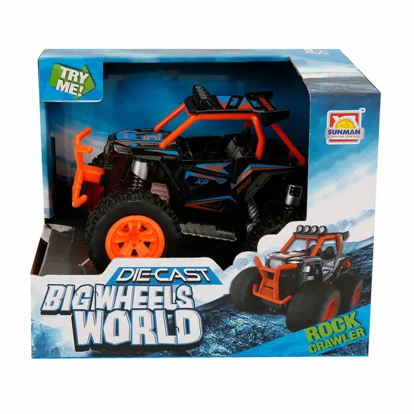 Masina de teren cu sunete si lumini, Rock Crawler, Portocaliu, 19 cm