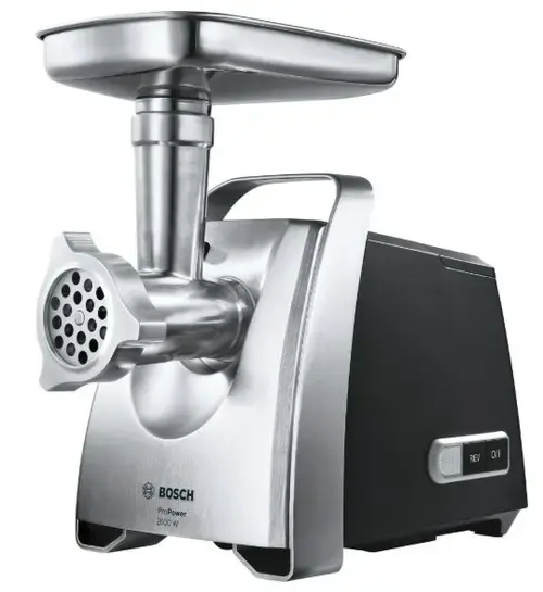 Masina de tocat Bosch MFW68660, 2200 W, 4.3 kg/min, storcator rosii/Kebbe/carnati/razuire/feliere (Negru/Inox)