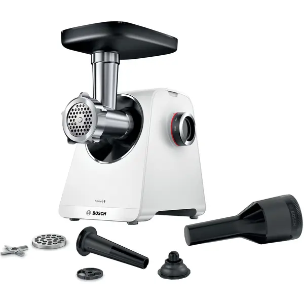 Masina de tocat carne Bosch Seria 6 MultiPower MFWS607W, 2100 W, 3.5 Kg/min