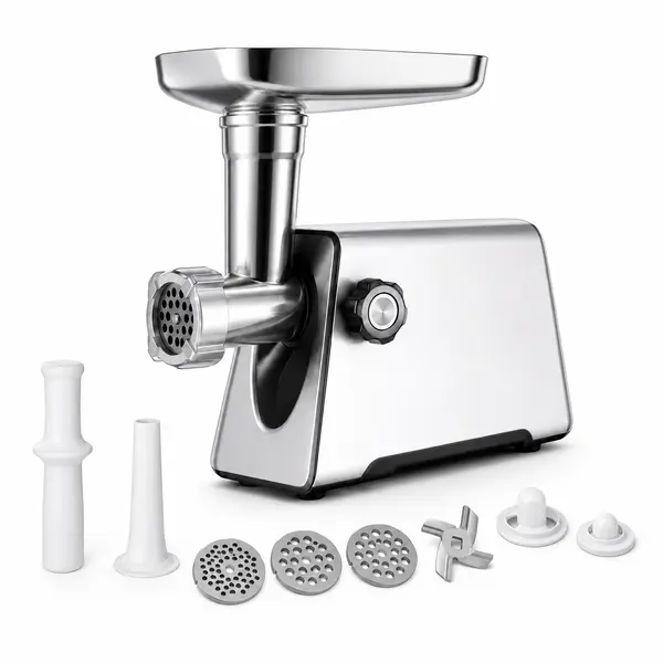 Masina de tocat carne INOX, 3500W, functie reverse, 3 in 1 cu adaptor chiftele, carnati CAMPION PROFESSIONAL