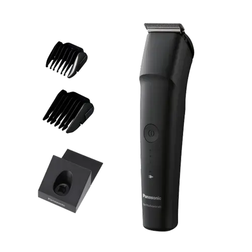 Masina de tuns profesionala Panasonic ER-GP23K801, design ergonomic, ideala pentru finisare, Autonomie 100 minute (Negru)
