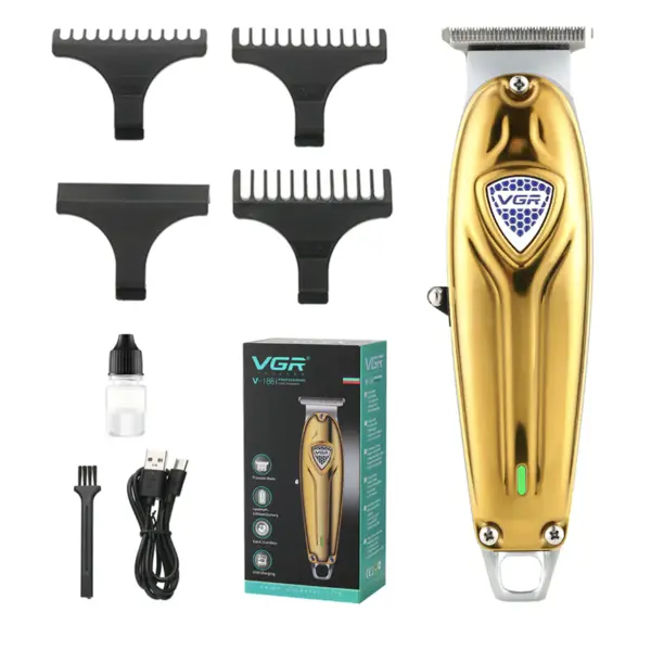 Masina de tuns profesionala VGR V188 cu 3 piepteni de ghidare incarcare USB autonomie 240 min