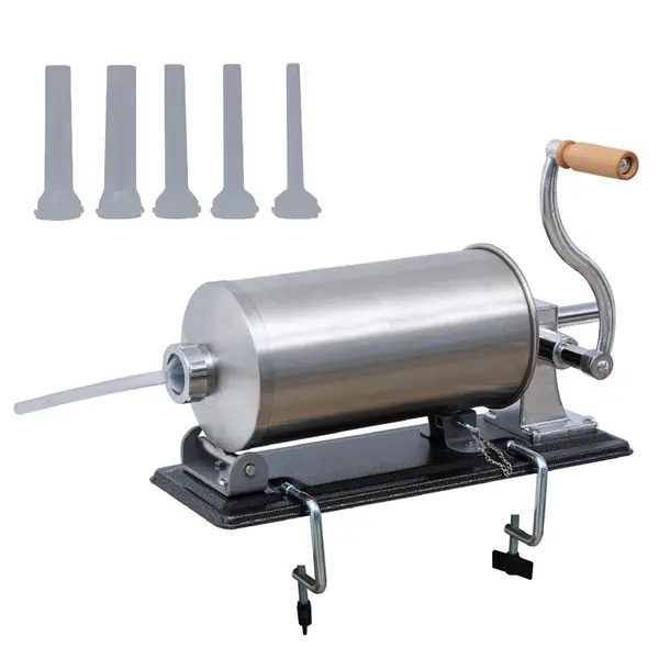 Masina de Umplut Carnati, Inox, 5 Kg, Orizontal, 4 Palnii Incluse
