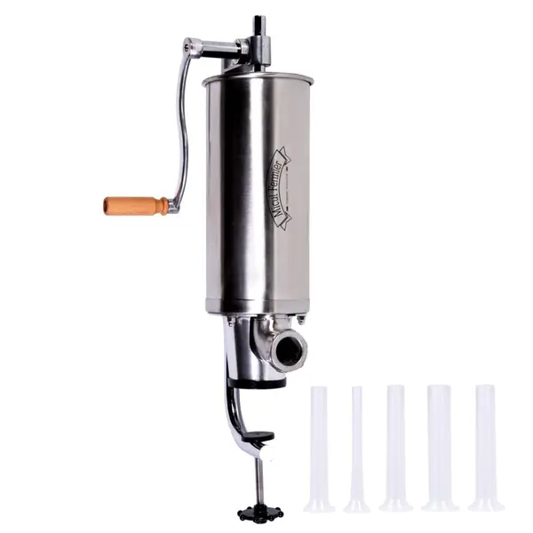 Masina de Umplut Carnati Manual Verticala PRO, Capacitate 4 kg, 5 Palnii, Micul Fermier GF-1289