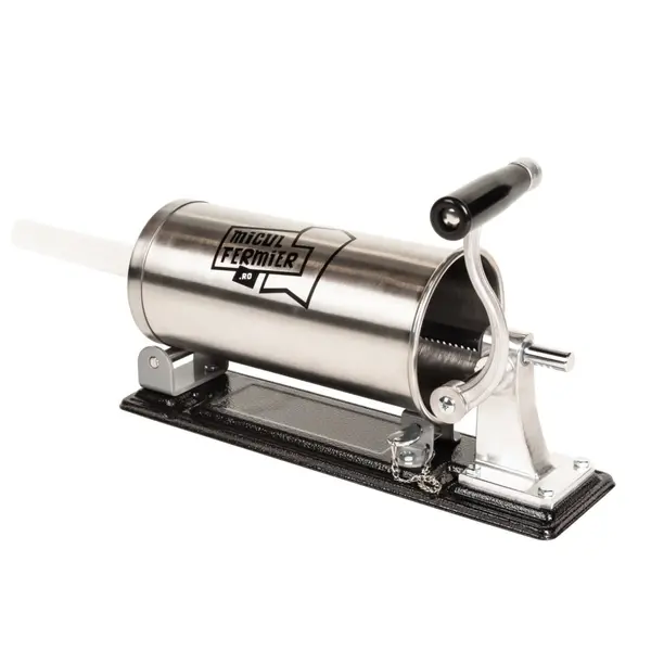 Masina de umplut carnati Micul Fermier, 4 kg, Inox, orizontal cu 5 palnii incluse