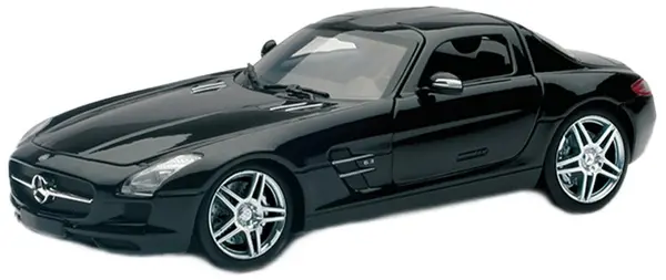 Mașină din metal Newray - Mercedes Benz SLS Coupe AMG, negru, 1:24