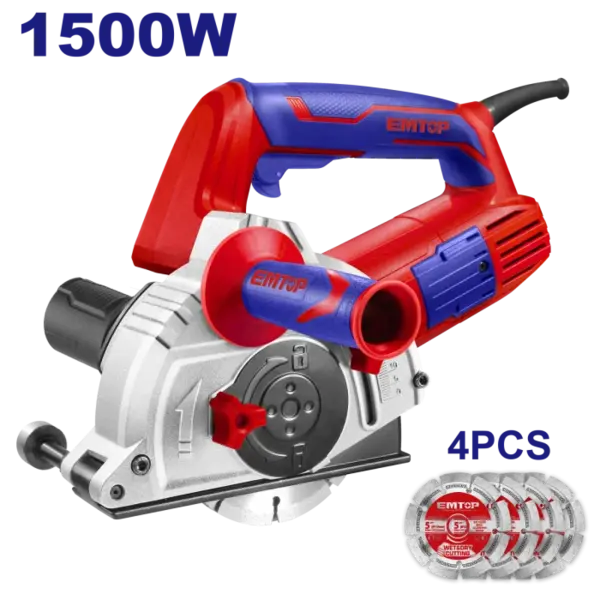Masina electrica de debitat canale 1500W, adancime taiere 3-29mm, latime 8-30mm, 4 discuri incluse - EMCR15001, EMTOP