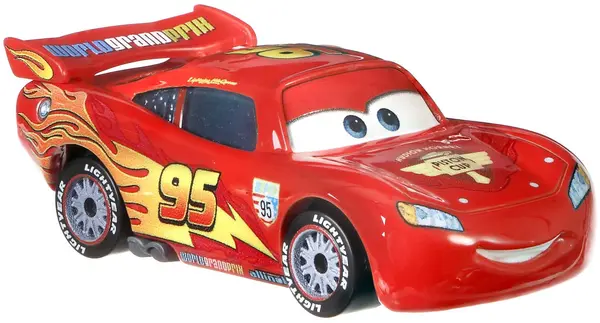 Mașină metalică Disney Pixar Cars - Lightning Mcqueen With Racing Wheels, 1:55