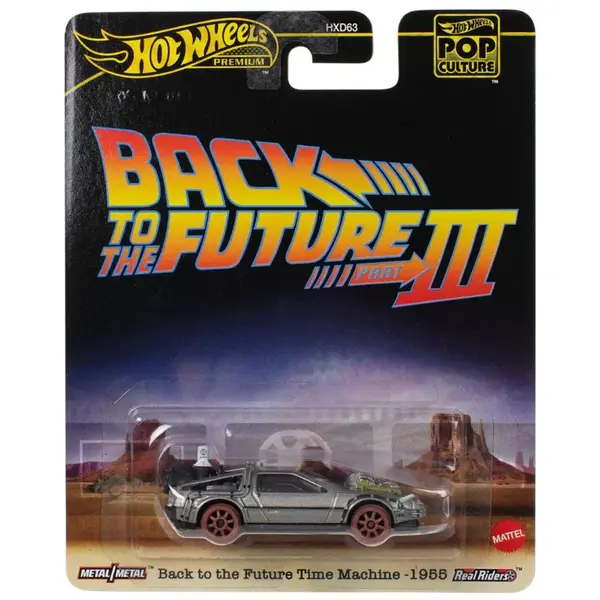 Masina metalica, Hot Wheels Premium, Pop Culture, Back To The Future Time Machine 1955, JBL76