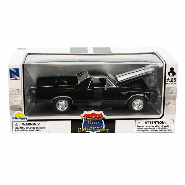 Masina metalica, New Ray, 1970 Chevrolet El Camino SS, Negru, 1:25