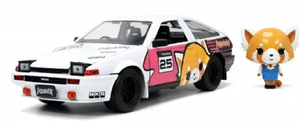 Masina metalica si figurina - Toyota Tureno 1986 si Aggretsuko | Jada Toys