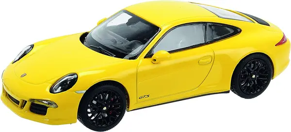 Mașină metalică Welly - Porsche 911 Carrera, galben, 1:24