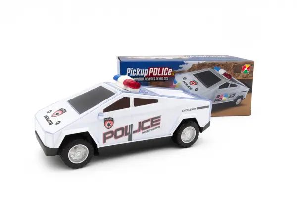 Masina Politie Jucarie Pickup 17x7 cm cu Lumini si Sunete - Model Modern, Roti Libere