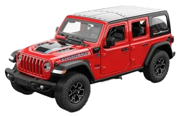 Mașină Rastar - Jeep Wrangler Rubicon, cu uși care se deschid, 1:24, roşu