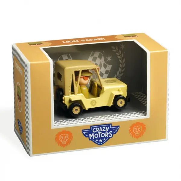 Masina safari metalica Colectia Crazy Motors,galben,6x4.3x4.2 cm