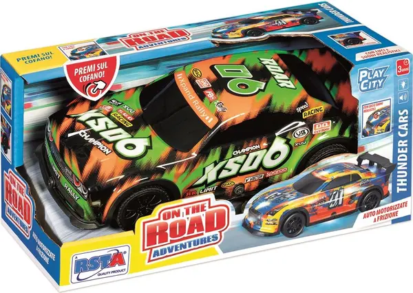 Mașină sport RS Toys - Cu frecare, sunete și lumini, verde