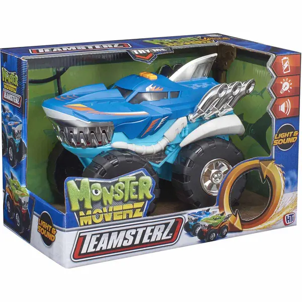 Masinuta cu lumini si sunete Teamsterz, Monster Moverz Robo Shark, Albastru