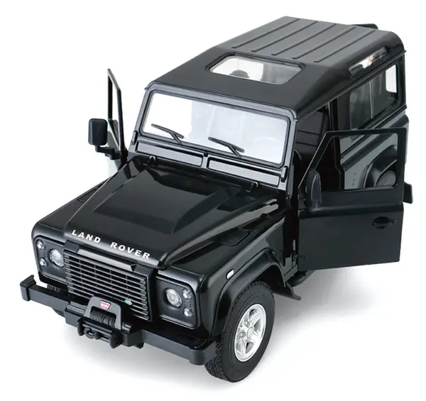 Masinuta cu telecomanda Rastar - Land Rover Defender, cu usi si portbagaj care se deschid, neagra