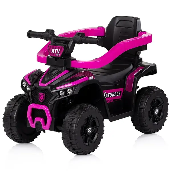 Masinuta de impins Chipolino ATV Pink cu maner, efecte luminoase si sonore