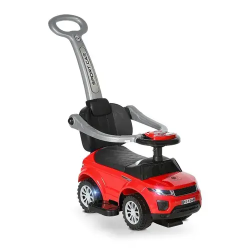 Masinuta de teren cu maner parental Lorelli, muzica, sunete si lumini, 1 - 3 ani, Rosu