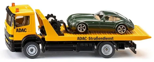 Mașinuță din metal Siku Super - Camion de asistenta rutiera si automobil, 1:55