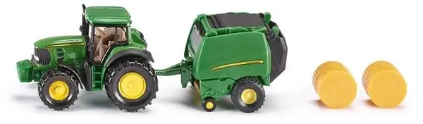 Mașinuță din metal Siku - Tractor cu balotiera John Deere, verde
