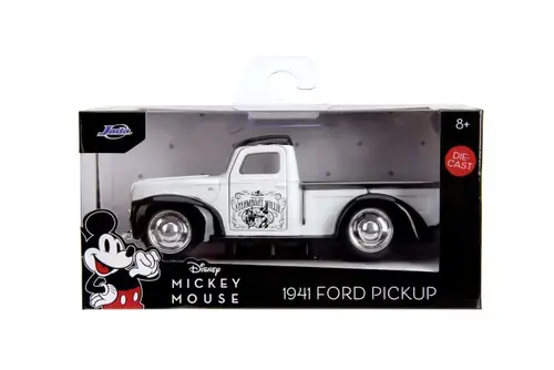 Masinuta Disney Mickey Mouse Ford Pickup 1941 Scara 1:32 (Alb/Negru)