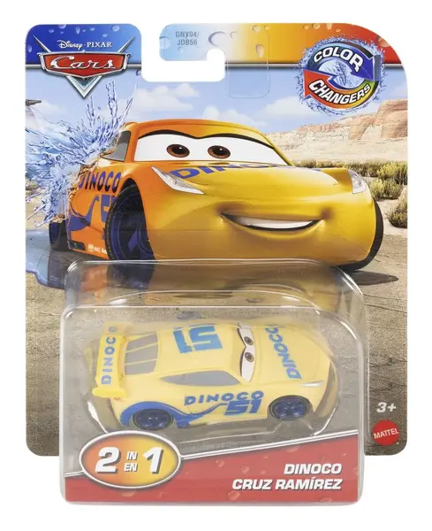 Mașinuță Disney Pixar Cars - Dinoco Cruz Ramirez, schimbarea culorii