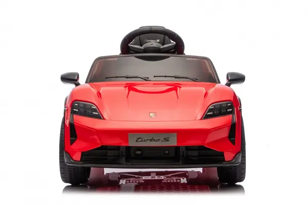 Masinuta electrica copii Porsche Taycan Turbo S Red cu licenta,telecomanda 2.4 G,acumulator 12V,deschidere usi,faruri cu led,pornire la buton,centura de siguranta,slow start