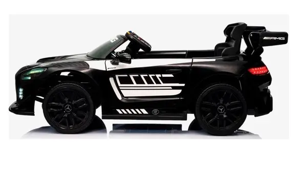 Masinuta electrica cu telecomanda pentru copii Mercedes GT3 Evo Negru 114x69x45 cm, varsta 1-5 ani, roti Eva, scaun din piele Eco, putere 90W