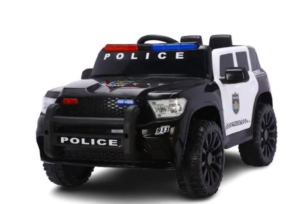 Masinuta electrica de politie, Kinderauto POLICE 911 120W 12V 7Ah premium, neagra