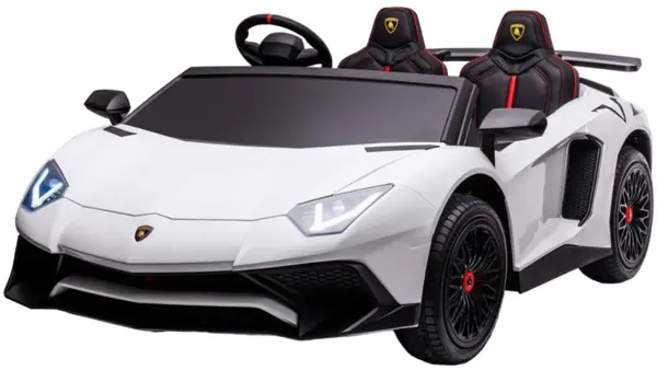 Mașinuță electrică KikkaBoo - Lamborghini Aventador SVJ, alb