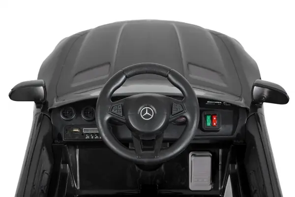 Masinuta electrica pentru copii cu Licenta Mercedes AMG GTR Black,telecomanda,roti EVA,3 nivele viteza,acumulator 12V4Ah,usi cu deschidere,lumini LED,mufa MP3