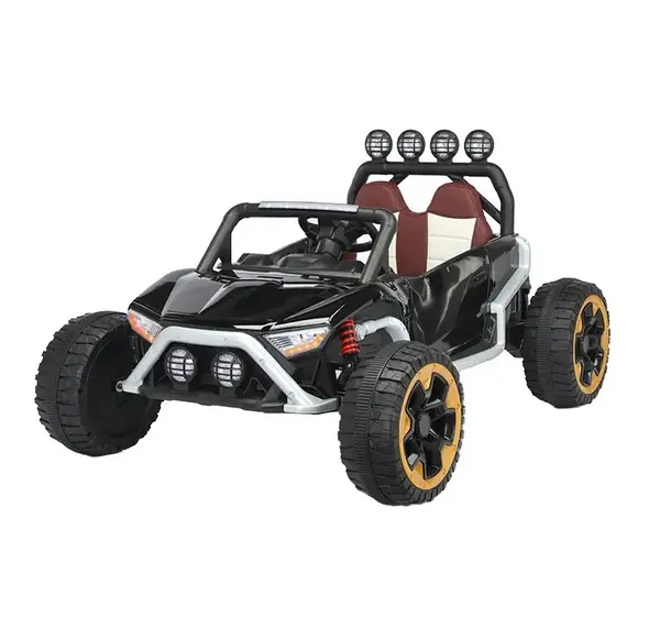 Masinuta electrica pentru copii cu telecomanda 2,4G Nichiduta Alaser Black,2motoarex55W,Roti EVA cu rulment,Scaun din piele ecologica,Suspensii,Lumini LED fataspate,Usi cu deschidere,Functie leganare,Bara cu proiectoare