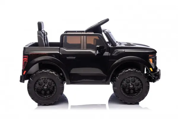 Masinuta electrica pentru copii Ford Raptor F-150 Black cu licenta,faruri led,muzica,2 motoare,acumulator 12V4,5Ah,deschidere usi,slow start,spatiu de depozitare