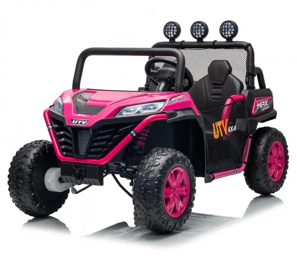 Masinuta electrica pentru copii Nichiduta UTV Max Speed Rose Red 4x4 cu telecomanda,acumulator 24V,faruri led,Roll bar cu proiectoare led,roti robuste,portbagaj