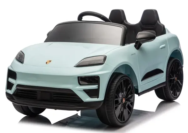 Masinuta electrica pentru copii, Porsche Macan, 140W 12V, roti EVA, scaun tapitat, echipata premium, albastra