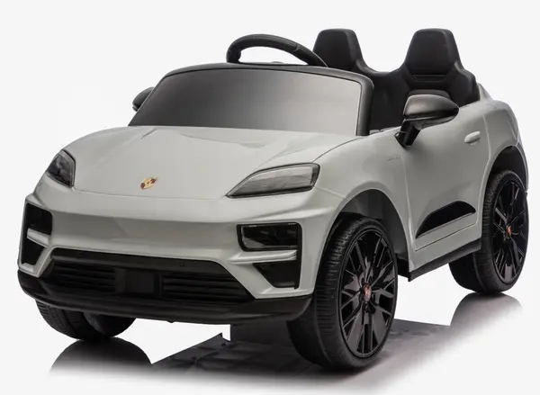 Masinuta electrica pentru copii, Porsche Macan, 140W 12V, roti EVA, scaun tapitat, echipata premium, gri