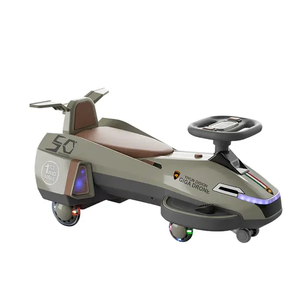 Masinuta electrica Ride-On Giga Drone, bej-gri, iluminare LED